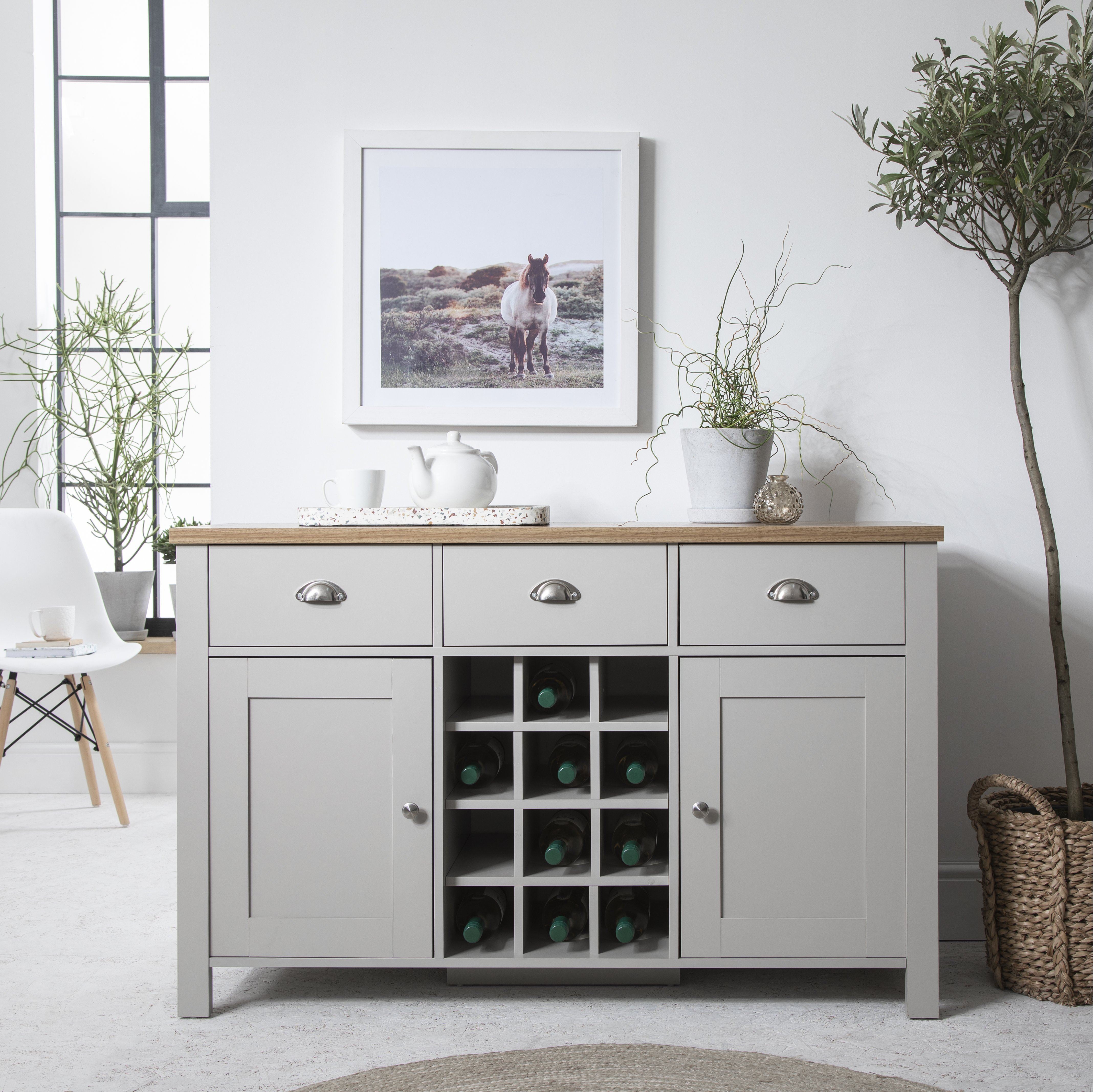 Light gray store sideboard