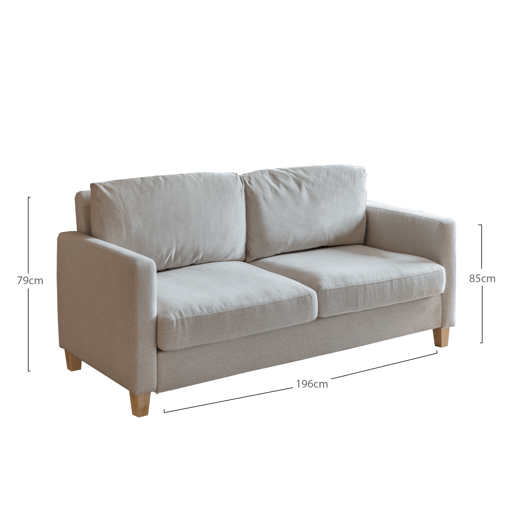 Ava 3 Seater Beige Sofa - Laura James