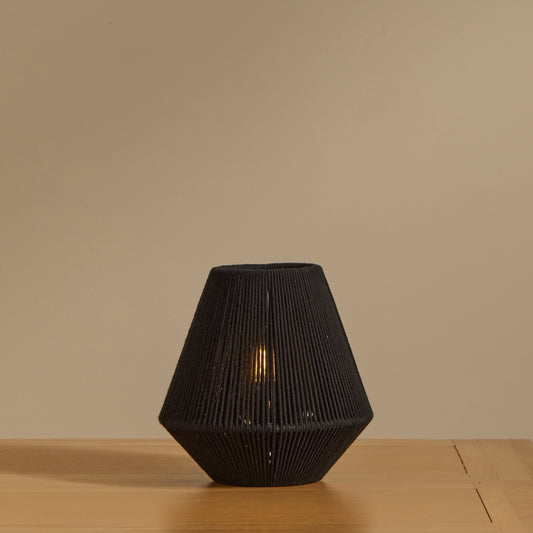 Neri Small Black Cotton String Table Lamp - Laura James