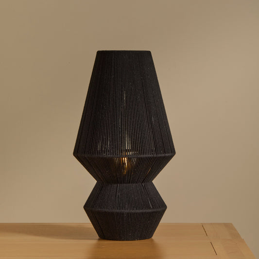 Neri Large Black Cotton String Table Lamp - Laura James
