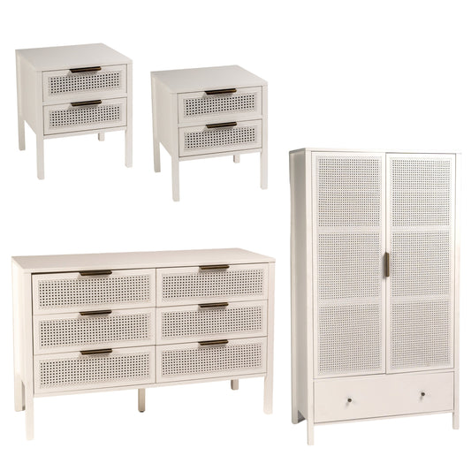 Charlie wardrobe and drawers set - White