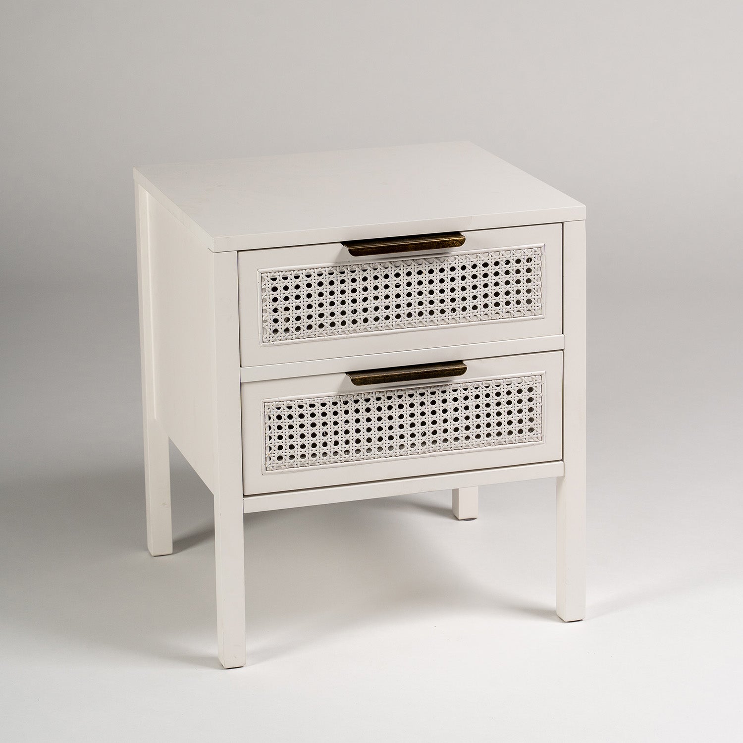 Charlie 2 drawer bedside table - white - Laura James