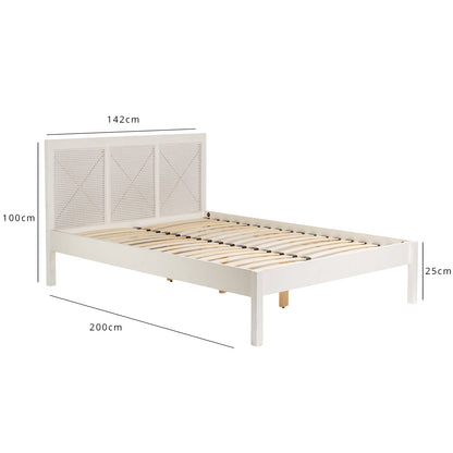 Charlie double bed and mattress - white - Laura James