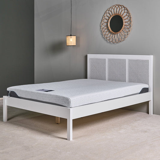 Charlie double bed and mattress - white - Laura James