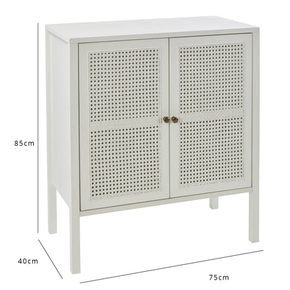 Charlie small sideboard - cane front - white - Laura James