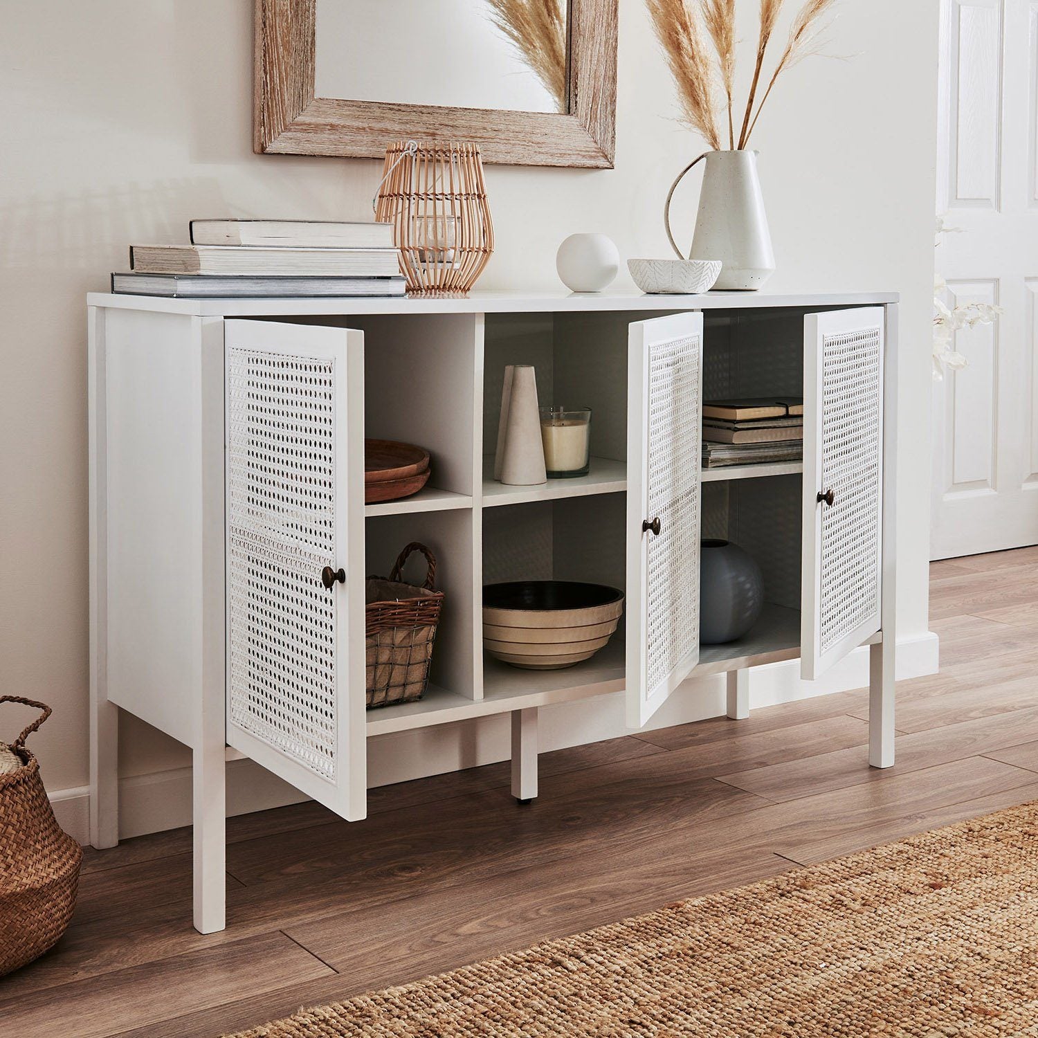 Charlie sideboard - cane front - white - Laura James