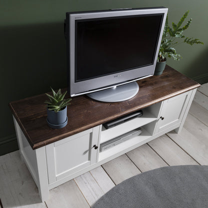 White Wooden TV Unit with storage - Chatsworth Cabinet - PRE-ORDER - IN STOCK – 19 - 20 SEPTEMBER - Laura James