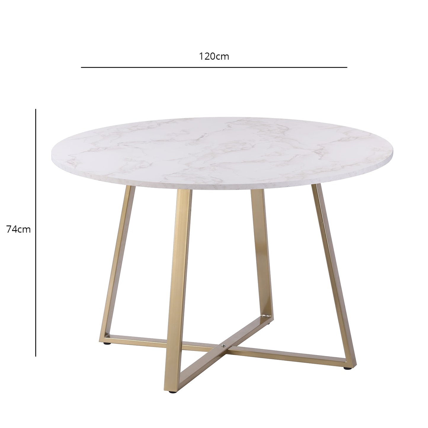 Clara dining table - marble and gold - Laura James
