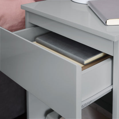 Clemmie high gloss bedside table - grey - Laura James