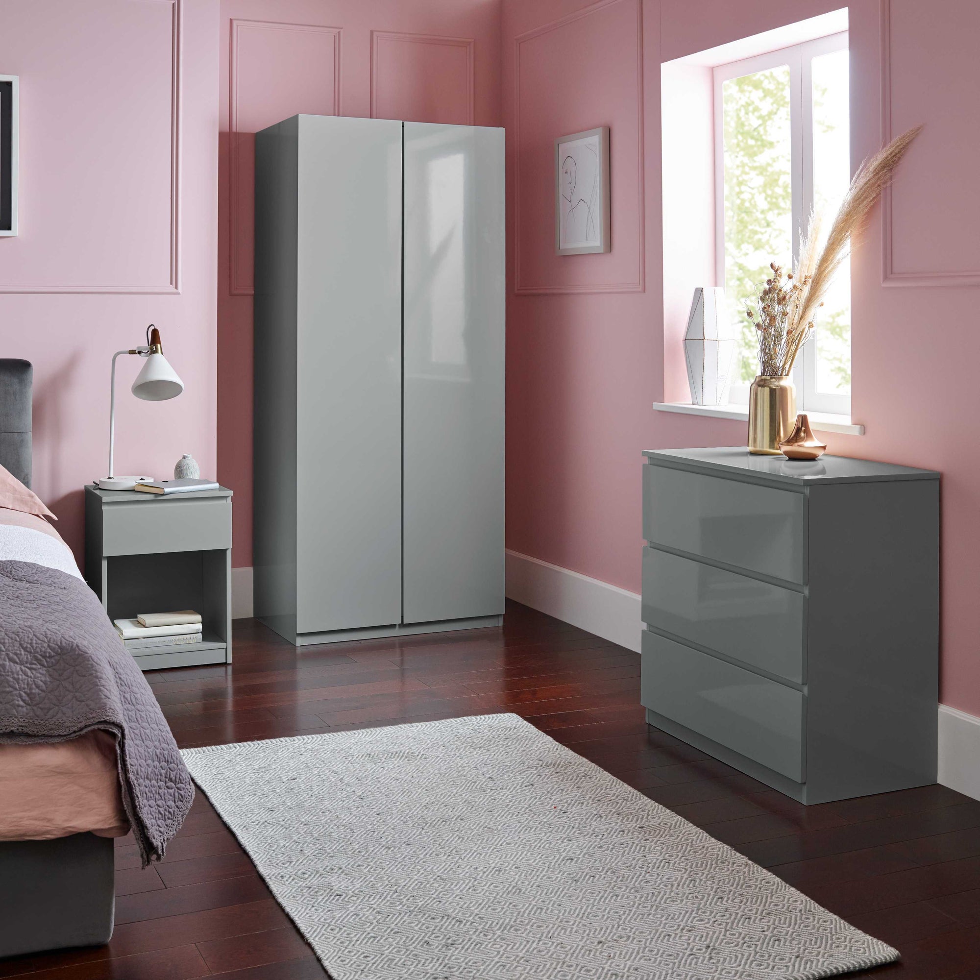Clemmie bedroom furniture set - grey - Laura James