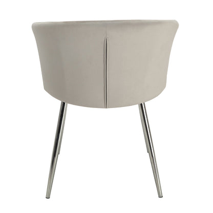 Cleo dining chair - grey velvet and chrome - Laura James