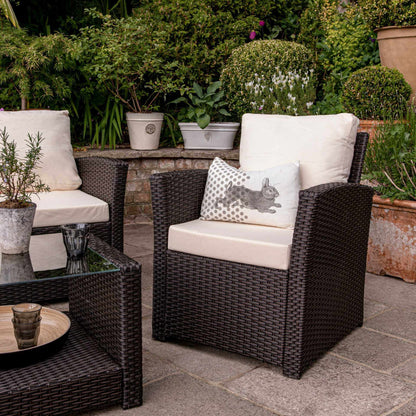 Cote garden sofa set - 4 seater - brown rattan