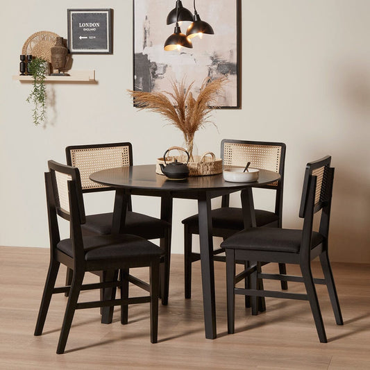 Charlie Black Round Dining Table - Laura James