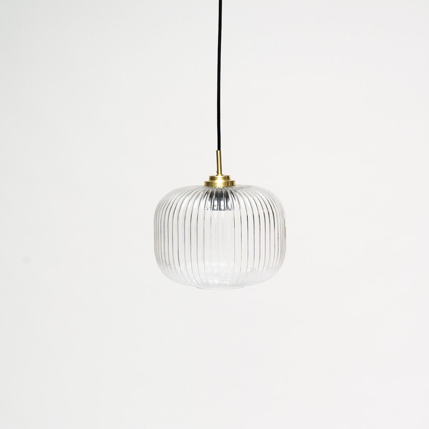 Clear Fluted Glass Gold Pendant Light