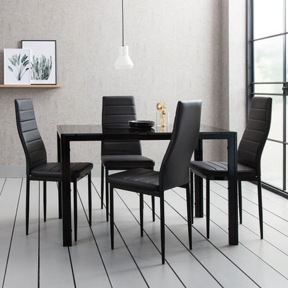 Laura James - Glass Dining Table Set and 4 Chairs Set - Laura James