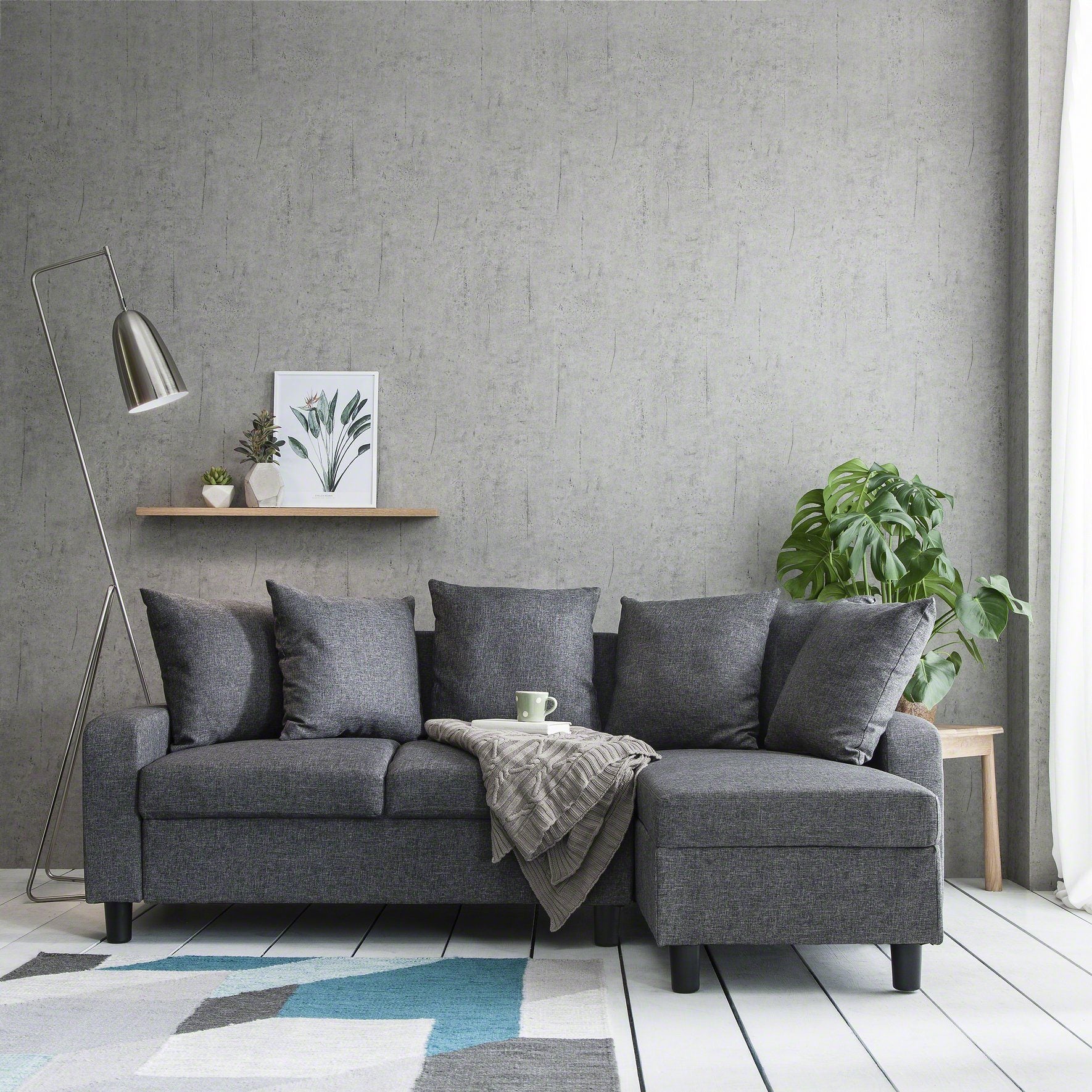 Corner Sofa - Left & Right Side - Grey - Laura James