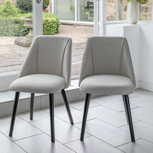 Freya dining chairs - set of 2 - oatmeal and black