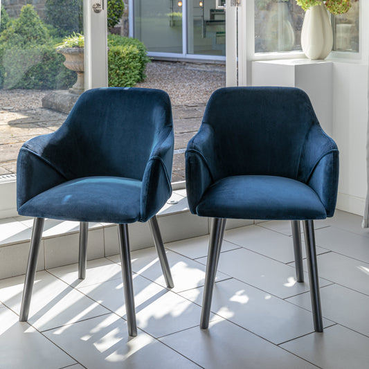 Freya armchairs - set of 2 - blue and black - Laura James