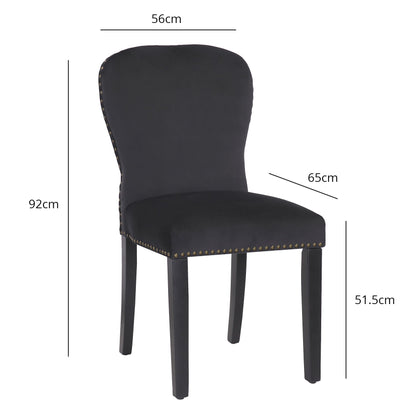 Edward dining chairs - black and black wood - Laura James