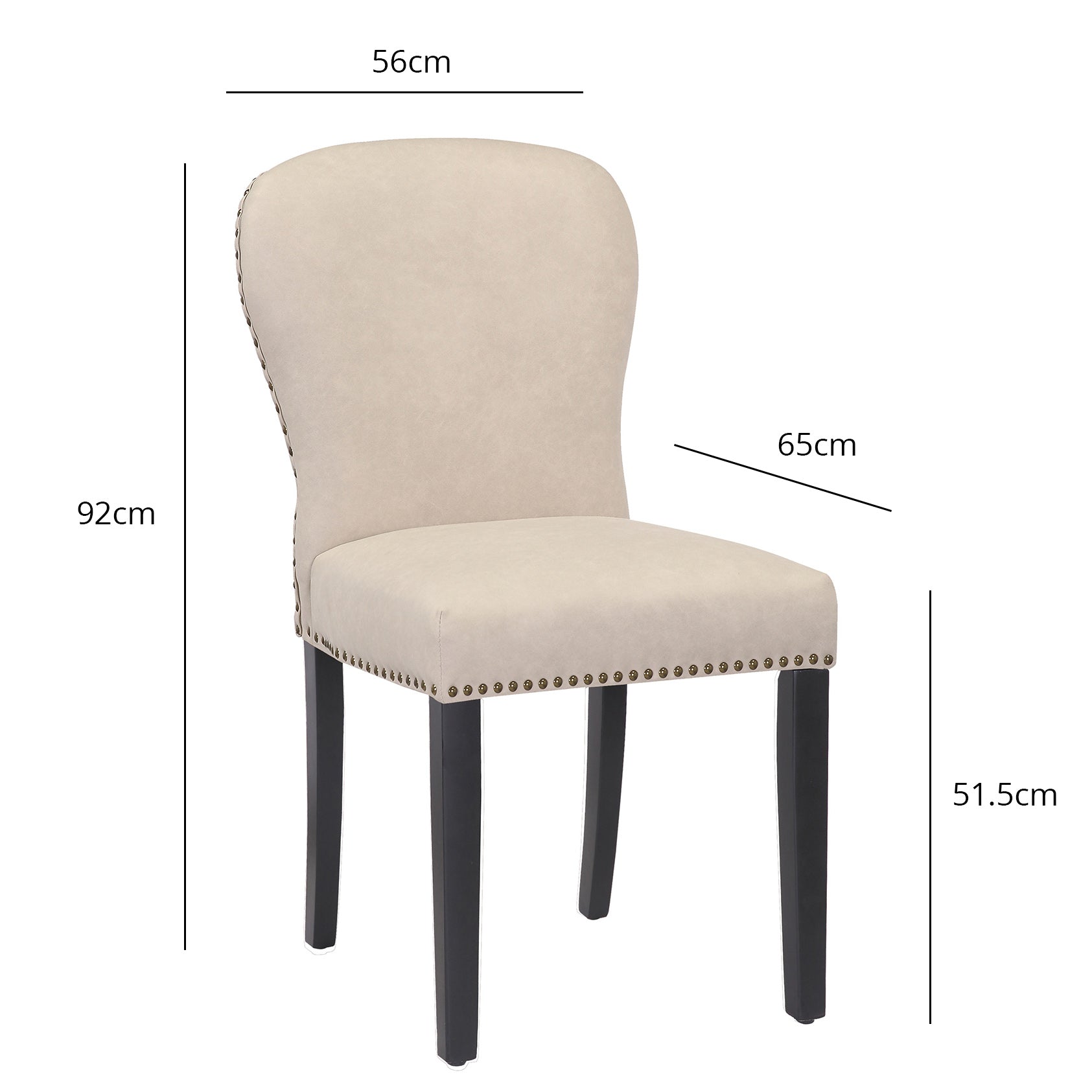 Edward dining chairs - stone and black wood - Laura James