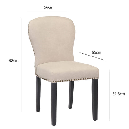 Edward dining chairs - stone and black wood - Laura James