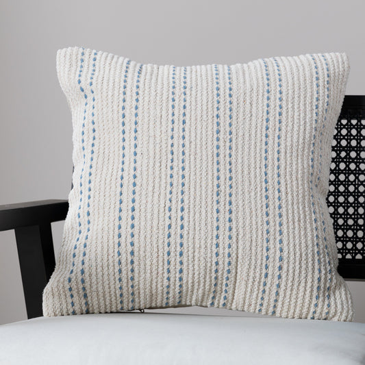 Elberton 45x45cm Cotton Striped Cushion Cover - Horizon Blue