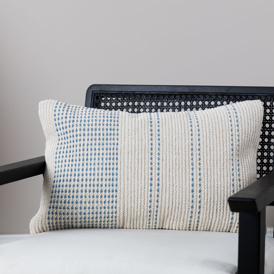 Elberton 55x35cm Cotton Striped Cushion Cover - Horizon Blue