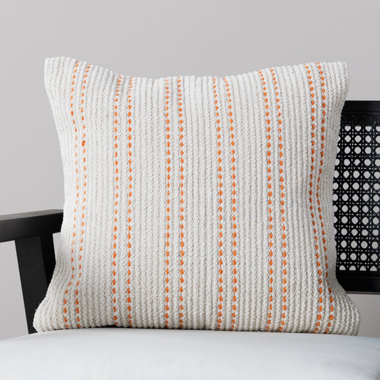 Elberton 45x45cm Cotton Striped Cushion Cover - Burnt Orange