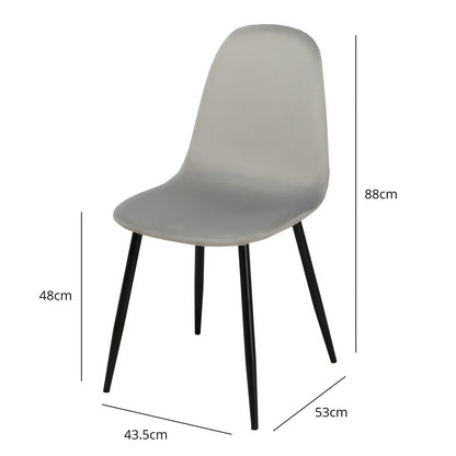 Ellis Dining Chairs - Set of 2 - Grey & Black