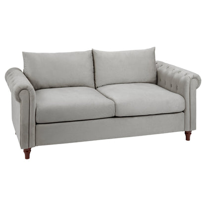 Elodie 2 Seat Sofa With Classic Arms & Feet – Grey