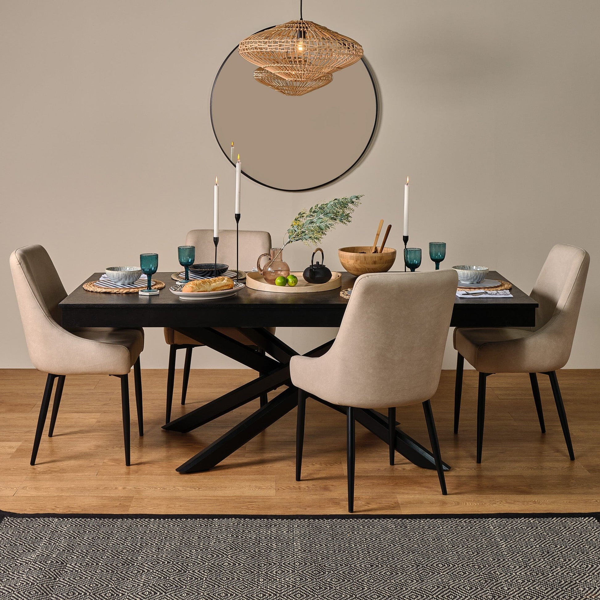 Amelia Black Wood Dining Table