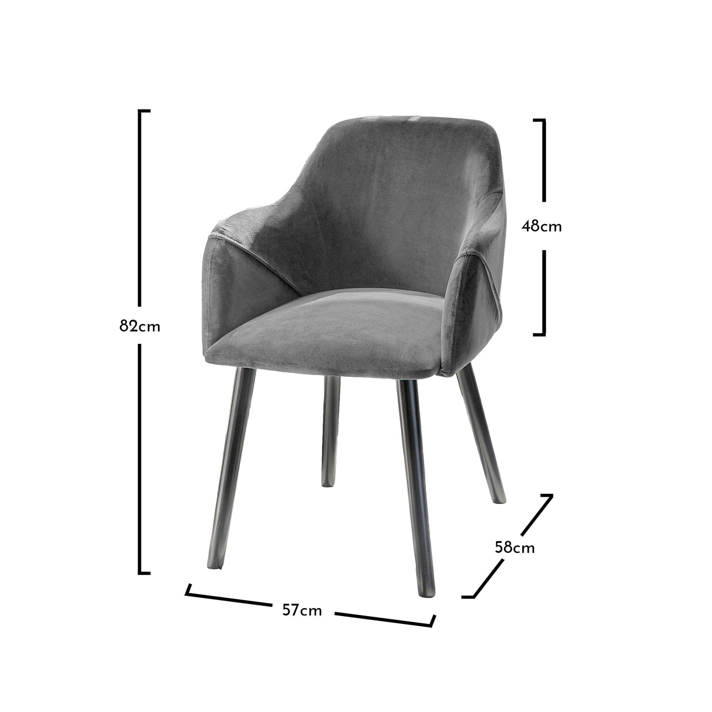 Freya armchairs - set of 2 - grey and black