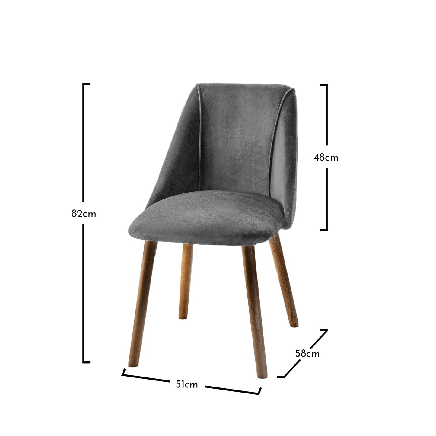 Freya dining chairs - set of 2 - grey and dark wood