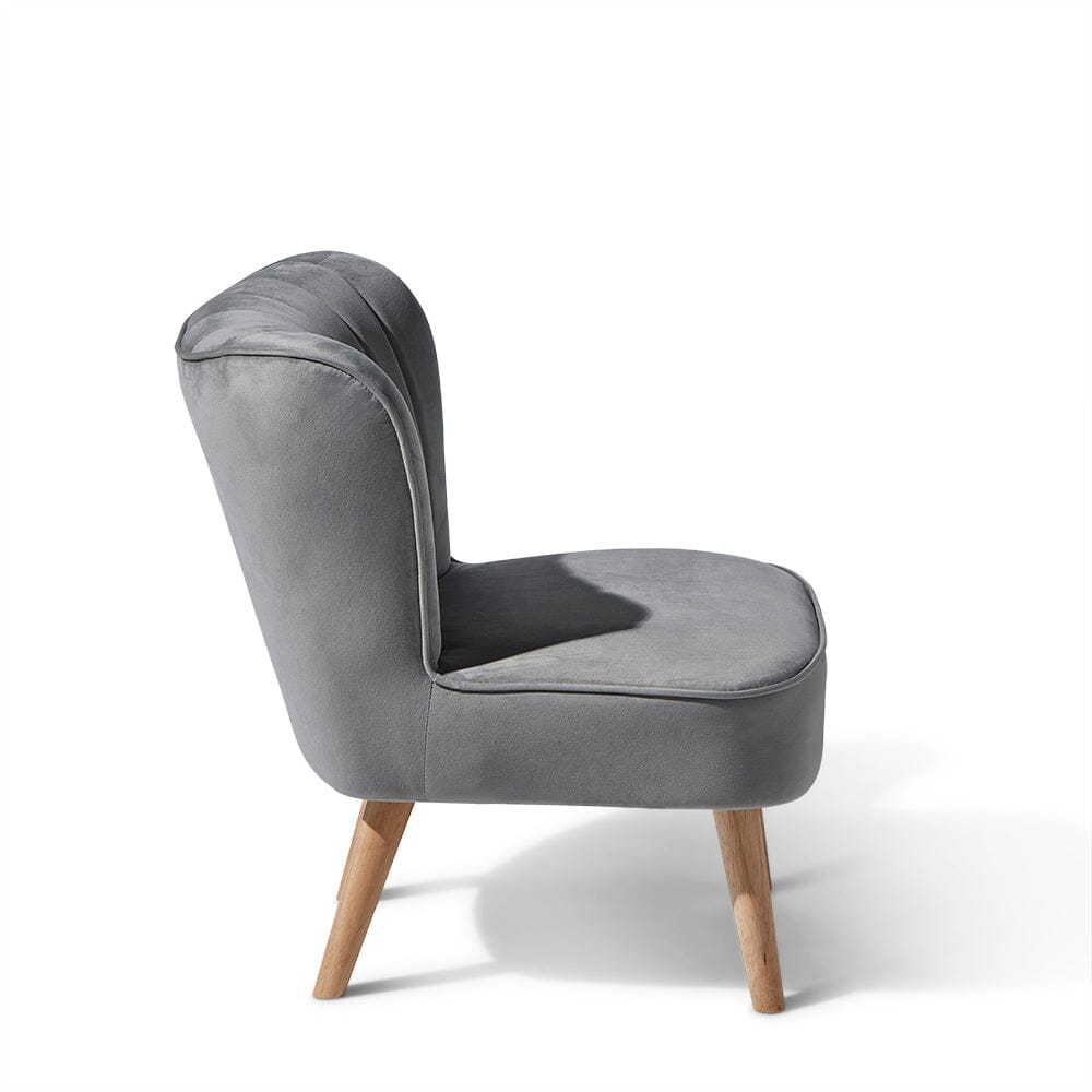 Hattie Velvet Grey Accent Chair