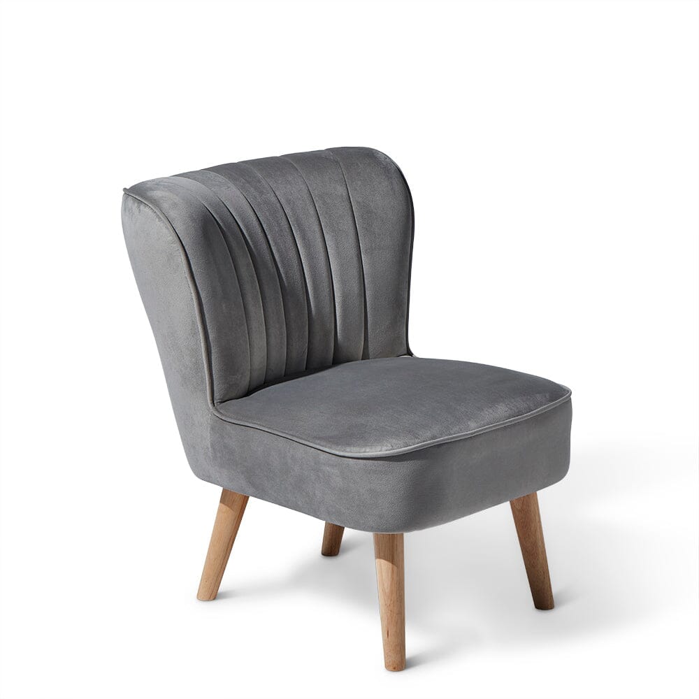 Hattie Velvet Grey Accent Chair