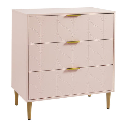 Gloria chest of drawers - pale pink & brass effect - Laura James