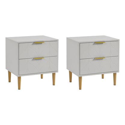 Gloria bedside tables - set of two - grey and brass effect - Laura James