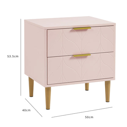 Gloria wardrobe and drawers set - 4 over 4 chest of drawers - pale pink - Laura James