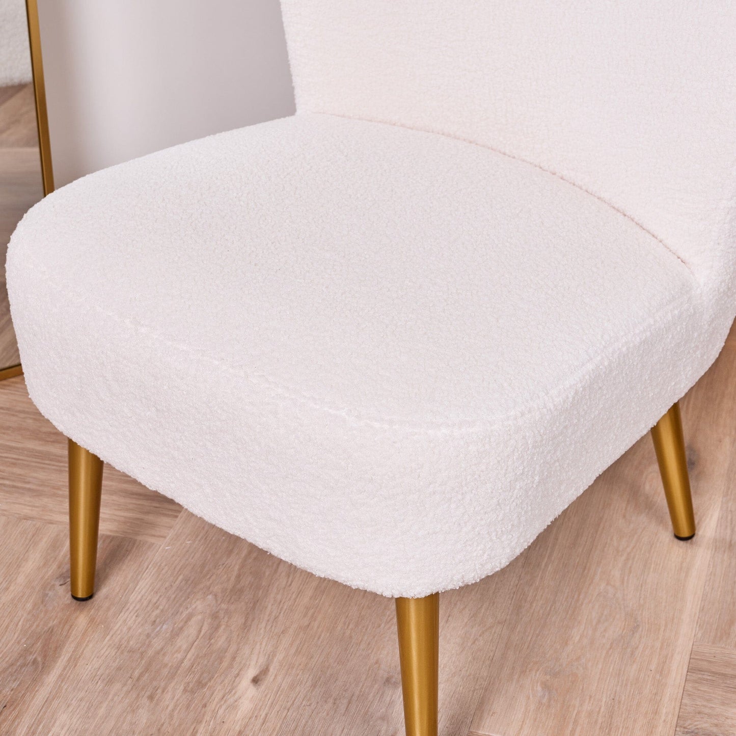Hattie accent chair - cream boucle with gold legs