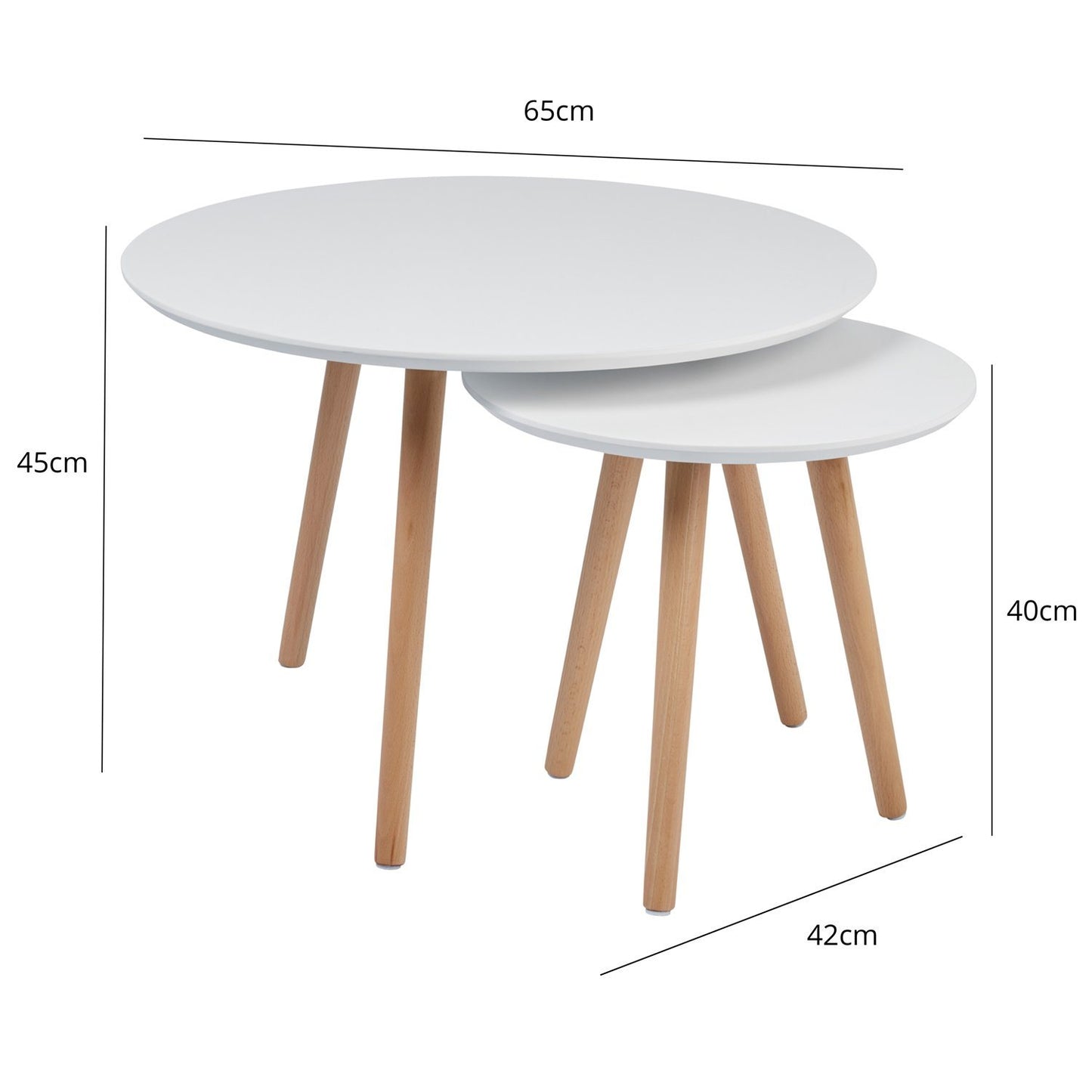 Hulra nest of tables - Scandinavian - white