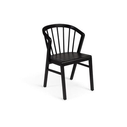 Amelia Whitewash Dining Table Set - 6 Seater - Black Spindle Back Chairs - Black Legs