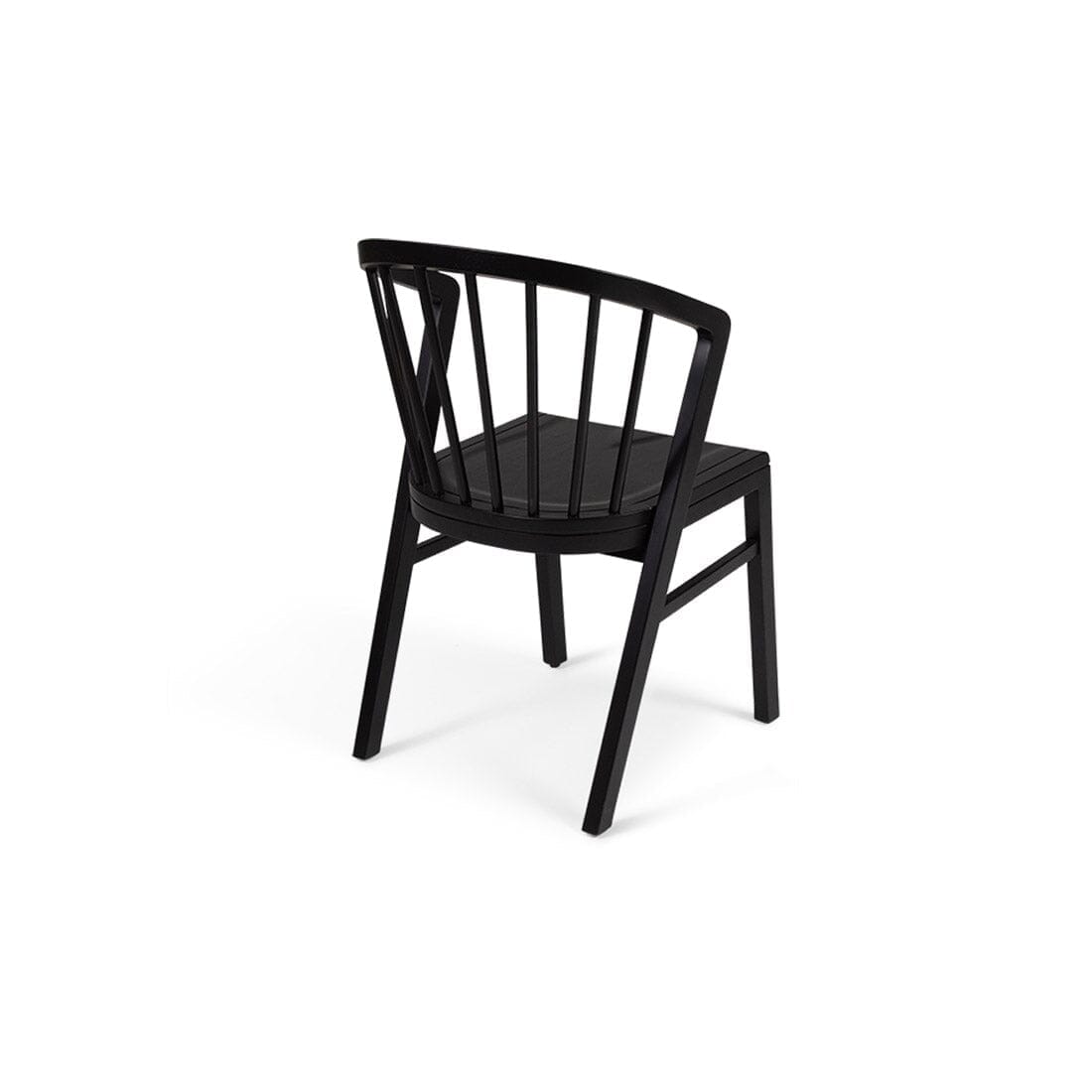 Amelia Black Dining Table Set - 6 Seater - Black Spindle Back Chairs
