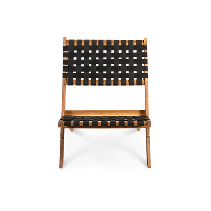 Kai Wooden Garden Folding Beach Chair Black - Set of 2