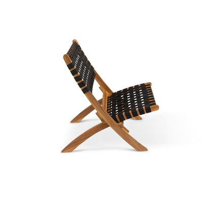 Kai Wooden Garden Folding Beach Chair Black - Set of 2