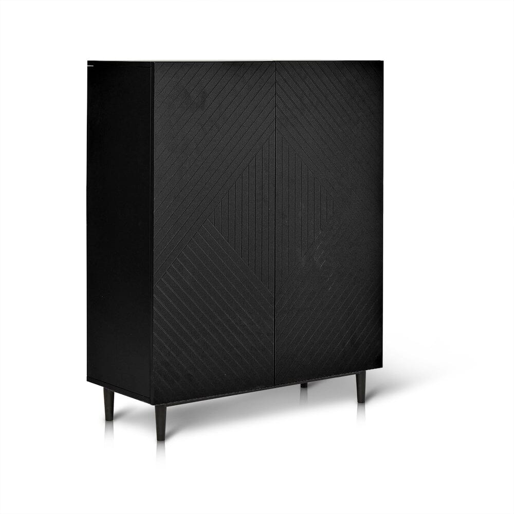 Jack small shoe cabinet - geometric - black - Laura James