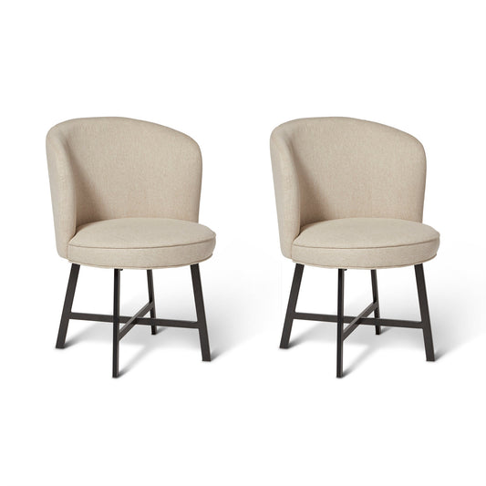 Jacob dining chairs - set of 2 - sand and black - Laura James