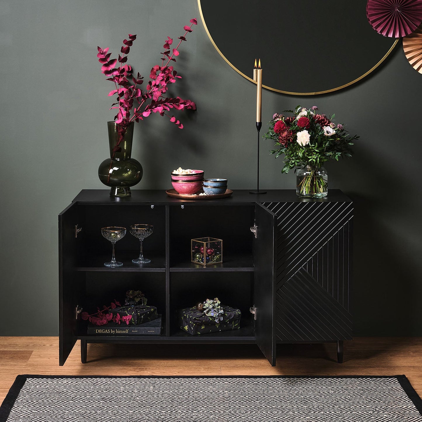 Jack sideboard - geometric - black - Laura James