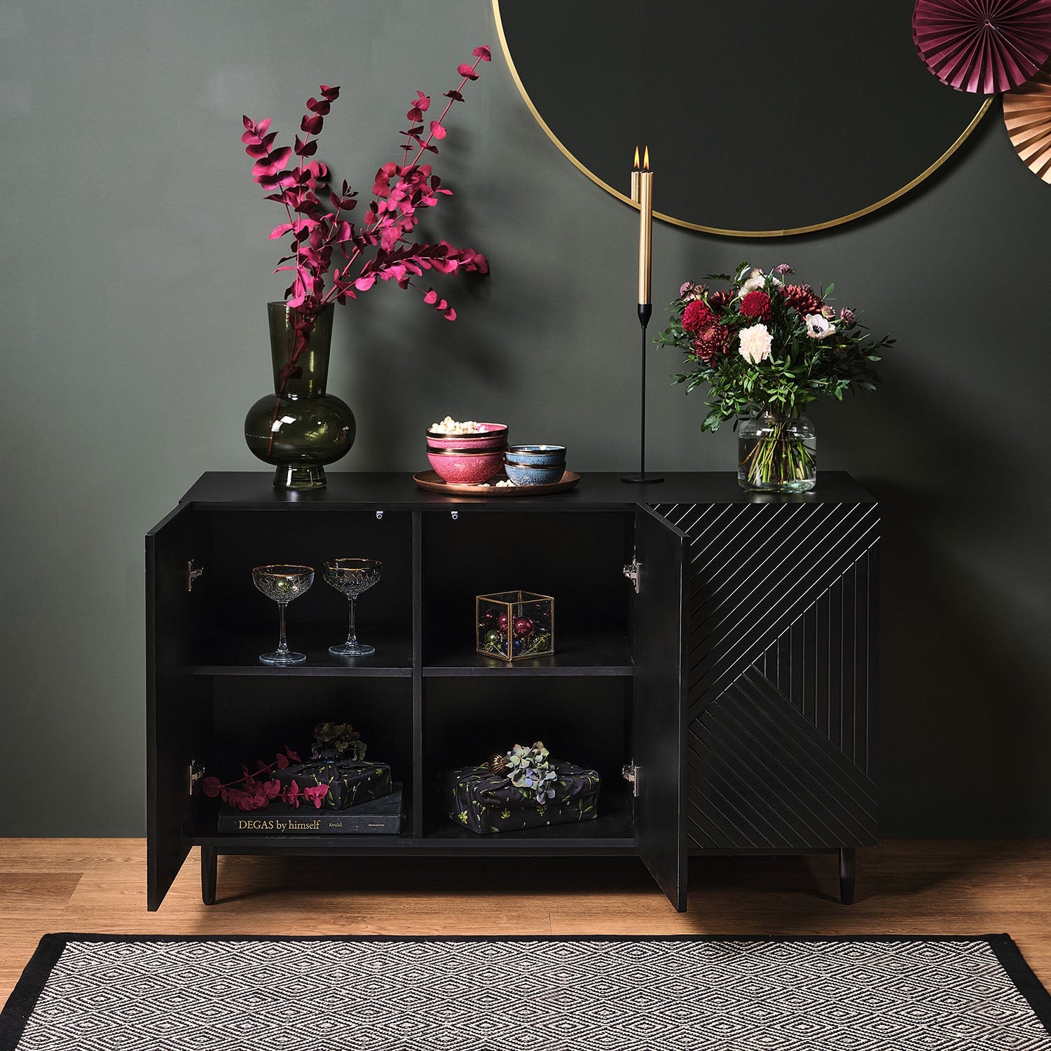 Jack sideboard - geometric - black - Laura James