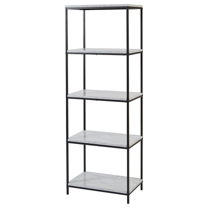 Jay bookcase - marble effect and black