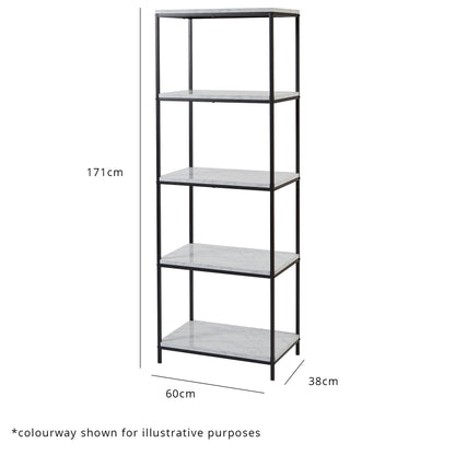 Jay bookcase - concrete effect and black
